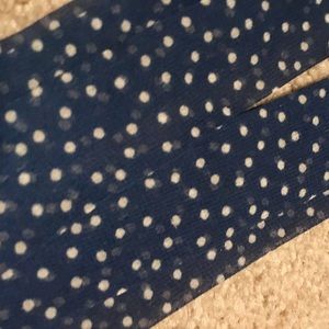 Navy and white polka dot thin scarf